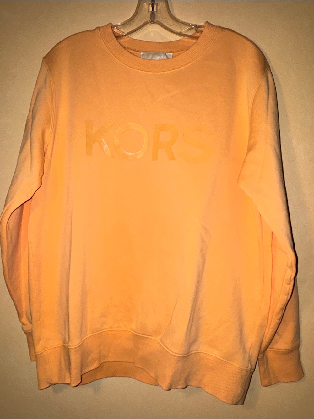 Michael Kors Peach-Orange KORS Logo Crewneck Sweatshirt EUC